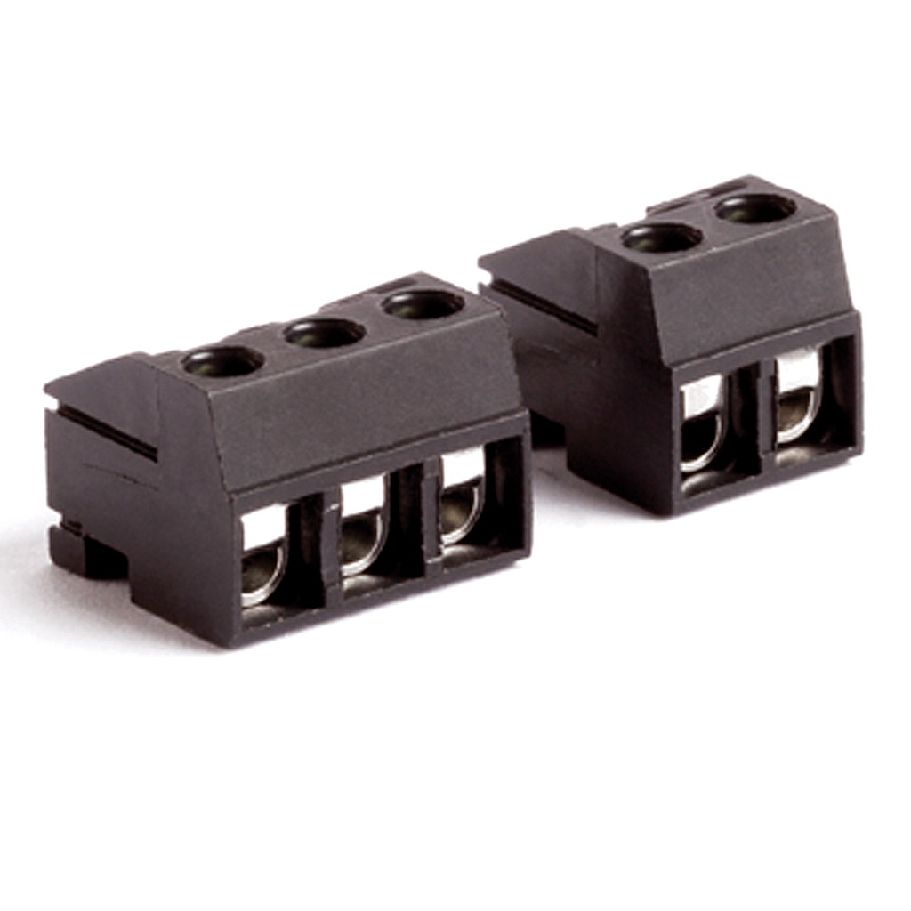 2 Position Pluggable Terminal Block with Screw Wire Protector Terminations, Economy Model, 5mm