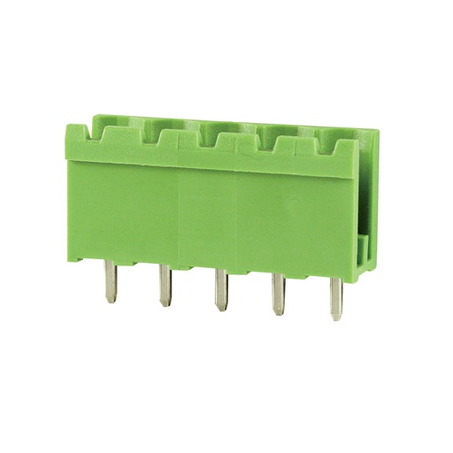[CPM7.5-10AVE] 10 Position PCB Terminal Block Header With Open Ends, Vertical, 7.5mm Pin Spacing, Polarizing Ribs, Green Housing