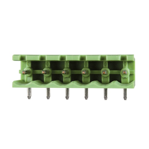 [CPM7.5-10SQAVE] 10 Position PCB Terminal Block Header With Open Ends, Horizontal, 7.5mm Pin Spacing, Polarizing Ribs, Green Housing