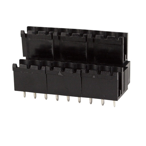 [MRT21P5-9NE] 2 Level, 9 Position PCB Terminal Block Connector Header, 5mm Pin Spacing, Vertical Entry For Pluggable Terminal Block, Interlocking Housing, Black