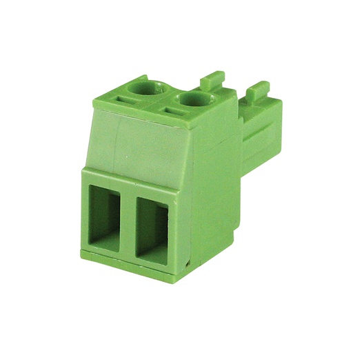 [MRT8P3.81-2VE] 2 Position 3.81mm Pluggable Terminal Block, Screw Clamp, Green Housing, 30-16AWG