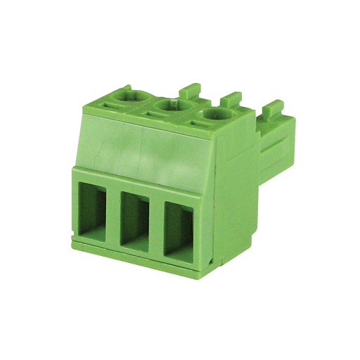 [MRT8P3.81-3VE] 3 Position 3.81mm Pluggable Terminal Block, Screw Clamp, Green Housing, 30-16AWG