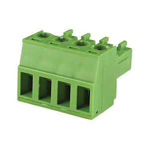 [MRT8P3.81-4VE] 4 Position 3.81mm Pluggable Terminal Block, Screw Clamp, Green Housing, 30-16AWG