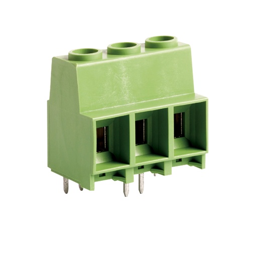 [PWT2-P10.16-2BF] 60A Printed Circuit Board (PCB) Terminal Block, Non-Interlock, 2 Position, Staggered 2 Solder Pin Mount, Screw Clamp, 300 Volts