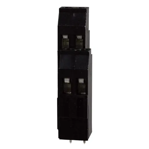 [MRT18P5.08-2V04NE.125] 2 Position Black Fixed Modular PCB Terminal Block | Two Levels | 5.08mm Pin Spacing | Horizontal Wire Entry with Screw Clamp | 30-12 AWG | 20A, 300V