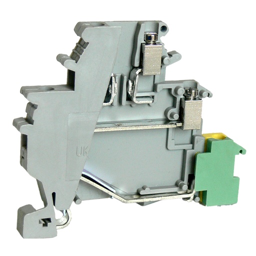 [ASI011170] 3-Level Sensor Actuator Terminal Block | 1 Ground, 1 Feedthrough, 1 Disconnect Circuit | DIN Rail Mount | 24-12 AWG | UKJ-DOKD1.5-TG