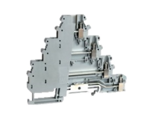 [ASI011178] 4-Level Sensor/Actuator Terminal Block | 2 Common, 1 Ground, 1 Signal | 24–12 AWG | DIN Rail Mount | UKJ-DLK4/JD