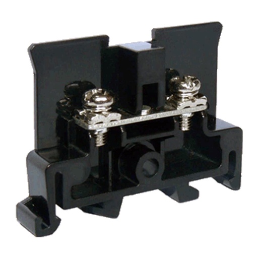 [ASI391002] Ring Lug Terminal Block, NEMA Style DIN Rail Terminal Block For Ring Lugs, M3.5 Screw, Black, 15A, 600V