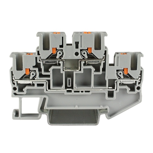 [ASI421467] 2 Level Push-In Terminal Block, DIN Rail Mount, UL Rated 26-12 AWG, 20A, 600V, ASI421467