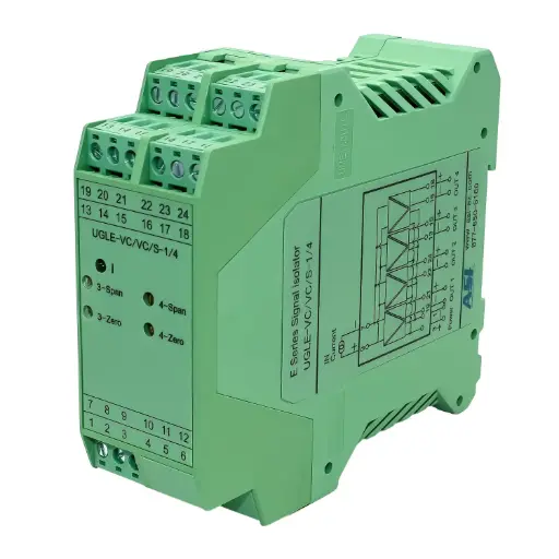 [ASI451141] 4-20mA Signal Splitter | 1 Input, 4 Isolated Outputs | 24V DC Powered | High Accuracy & Fast Response | DIN Rail Mount | ASI451141