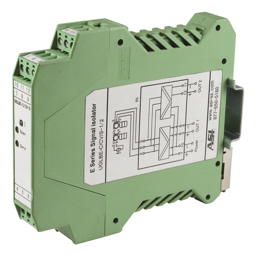 [ASI451145] 4-20mA Signal Splitter, 1 Input (2 or 3 wire), 2 Output, 24V DC, DIN Rail Mount