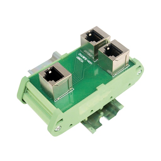 [ASI470999] DIN Rail RJ45 Interface Module, RJ45 Splitter For 3 RJ45 Ethernet Cables, RJ45 Breakout DIN Rail Mount, ASI470999