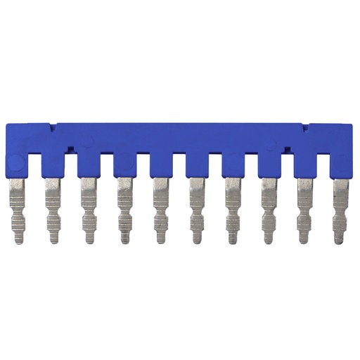 [ASIEB10DIKBU] 10 Position | BLUE Internal Bridge Jumper | Push-In Fully Insulated | 6mm Spacing | UEB 10-6 External Jumper for UKJ-5N