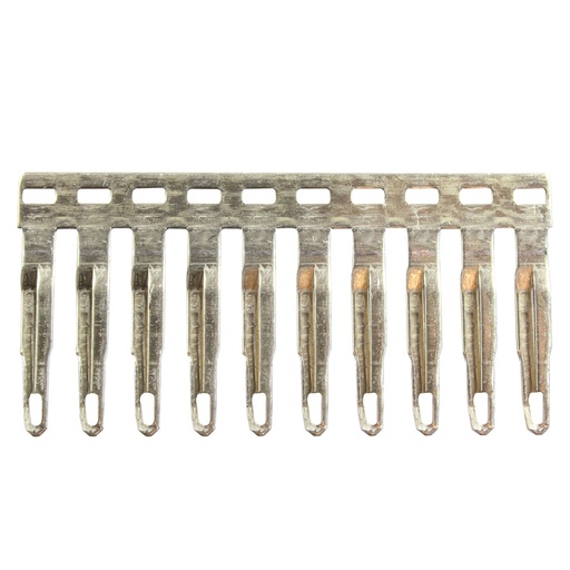 [ASIEBL1005] 10 Position | Internal Bridge Jumper | Push-In Non-Insulated | 5mm Spacing | UEB 10-5 External Jumper for UK1.5, UK2.5, UK3