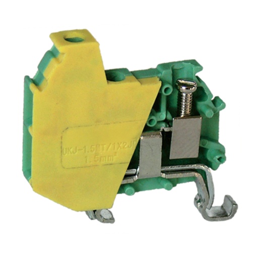 [ASIMT1.5TWINPE] Micro-miniature 3 wire DIN Rail Mounted Ground Circuit Connection terminal block, Screw Clamp 30-14 AWG, compare to MT1.5TWINPE