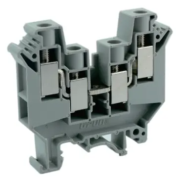 [ASIUDK10] 4 Wire Feed Through Terminal Block, DIN Rail Terminal Block For 4-Wires, 12mm, 24-6 AWG, ASIUDK10