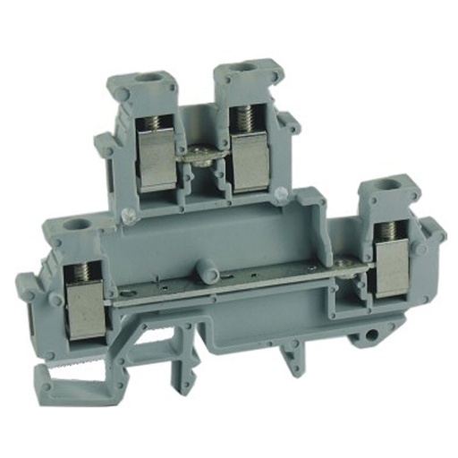 [ASIUKKB5] ASIUKKB5 DIN Rail Terminal Block, Double Level, Separate bridgeable levels, Screw Clamp 26-10 AWG, 30 amps, 600 volts, UL