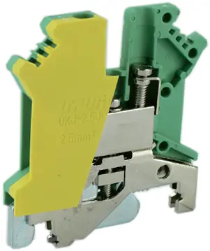 [ASIUSLKG2.5N] Ground Terminal Block, DIN Rail Mount, 30-12 AWG