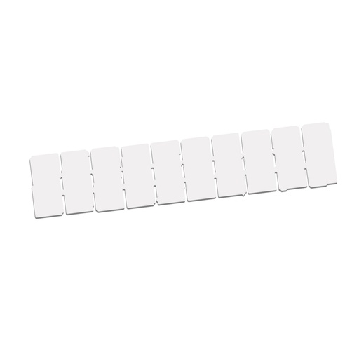 [ASIZB610B] Terminal Block Marker, 6mm Spacing, 1 Strip of 10 Markers, Blank