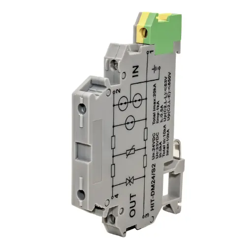 [ASIDM24-S2A] 4-20mA & 0-10V Analog Signal Surge Protector | Three-Stage Circuit Protection | 24V DC Powered | DIN Rail Mount Surge Protector | 500A Surge Rating | ASIDM24-S2A