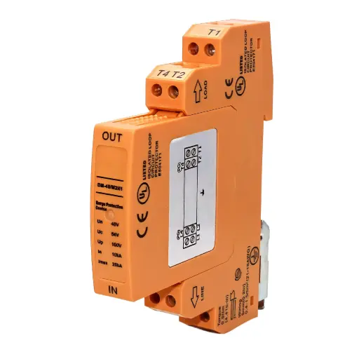 [ASIDM48-M2N1] ASI DM48-M2N1 | RS232C Surge Protector  | 2-Wire | 2-Stage Protection Circuit | 12V DC | SCCR 5kA | Application: High Frequency Network Data Circuit Protection, 0-20mA, 4-20mA Current Loop, TTY 4-20mA, TTY, TTL | UL 497B Compliant