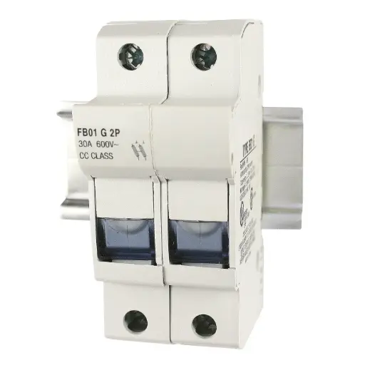 [AFB01G2P] ASI AFB01G2P DIN Rail Fuse Holder | 10x38mm Class CC, 2-Pole, 30A, 600V AC