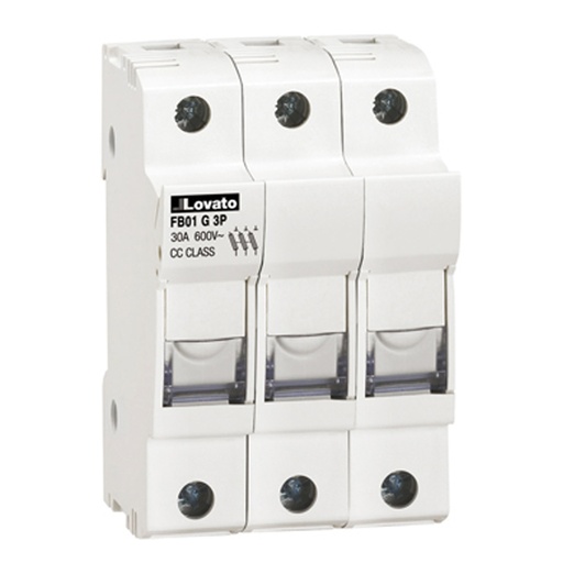 [AFB01G3P] ASI AFB01G3P DIN Rail Mounted Class CC Fuse Holder | 3 Pole, 30A, 600V DC, 18-8 AWG, Screw Clamp Connections, UL Listed, CSA Approved