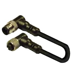 [12FA4B3Z12MA] M12 4 Pin Double Ended Cordset, 90 Degree, Female-Male, 3 Meter PVC Unshielded Cable, 250V AC/DC, 4Amp