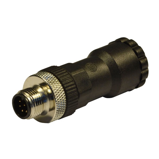 [12ML8000] M12 Straight Male Field Wireable Connector With Screw Terminal, Pg11 Double Cable Gland, Black, 8-Pole
