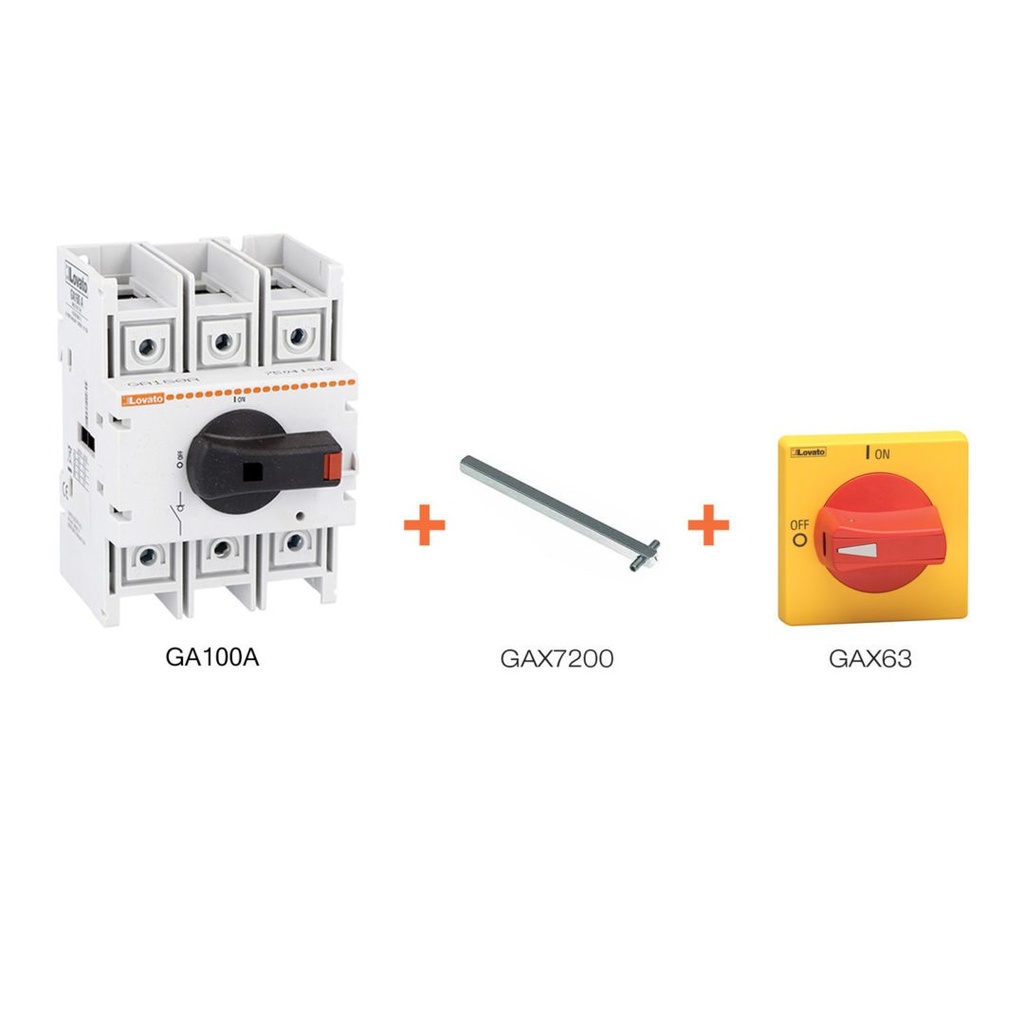 100 Amp 3 Pole Rotary Disconnect Switch, Door Mount, 100Amp Motor