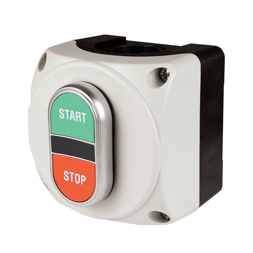 [GCSP-1H-104] Compact Start Stop Control Station, Green START, Red STOP,Multifunction Push Button, Gray Polycarbonate Housing, GCSP-1H-104