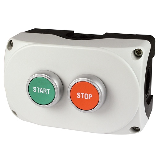 [GCSP-2H-105] Local Control Station Motor Start Stop Push Buttons, Gray Polycarbonate Housing, Horizontal Mount, GCSP-2H-105