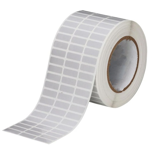 [8400017PPYG] Metallic Gray Polyester Film Labels, rectangular with rounded corners, 0.35 in x 0.79 in, Roll of 19995