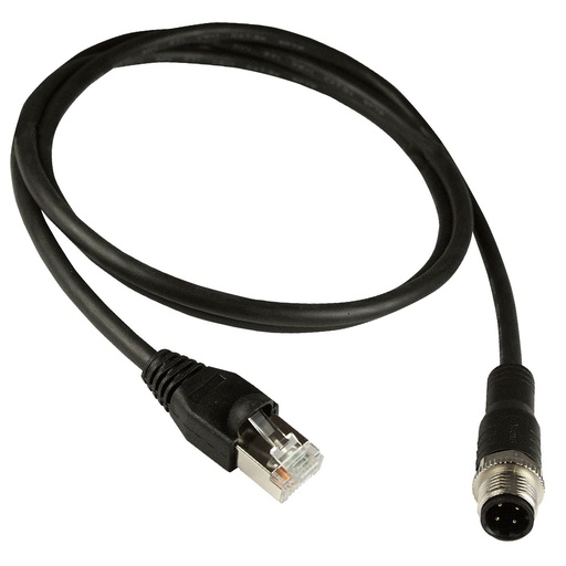 [ASI-M12-RJ45-11103] M12 to RJ45 Industrial Ethernet Cable | D-Coded 4-Pin | Cat5e Shielded | 3 Meter | ASI-M12-RJ45-11103