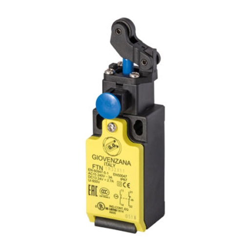[FTN1R32-X11] Roller Plunger Limit Switch with Reset Button, Slow Break, 1 NC 1 NO , M16 Cable Entry Fitting, FTN1R32-X11