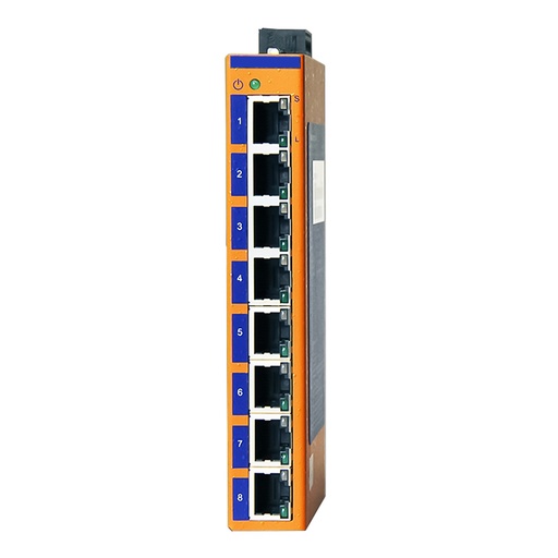 [HES8B-VLW] 8 Port Unmanaged Ethernet Switch, 8 x 100Mbps, DIN Rail Mounted, Class 1 Division 2