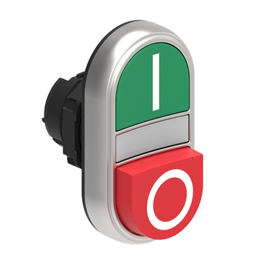 [LPCBL7223] Illuminated ON OFF Switch-Momentary-22mm-Flush-Red-Green-I/O Symbols