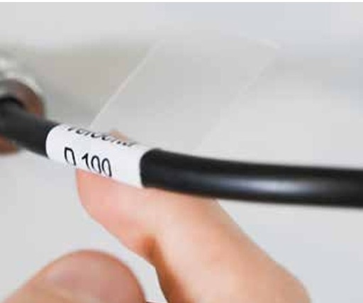 [61950-015N] Thermal Transfer Wraparound Cable Markers | KM-ROLL050 Series | White | 15mm x 23mm Print Area | 5 Columns x 1400 Rows Format | 8-2 AWG Wires Sizes | MiniROLLY & ROLLY3000 | ASI 61950-015N