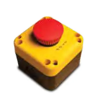 [EWS1C13AC054] Elevator Emergency Stop Control Station (E-Stop) | Push to Stop, Pull to Run | 40mm Red E-Stop Button | Visual Indicator | NEMA 4 Enclosure | Vertical Knockout | 1NC Contact 