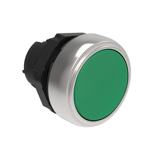 [LPCQ103] Push On-Push Off Button Switch, Flush, Green, 22mm
