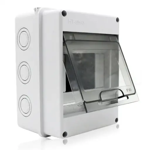 [HT5] HT Series IP65 Waterproof Electrical Distribution Box | ABS Enclosure with Transparent Cover with DIN Rail and Cable Gland | Up to 5 MCB 