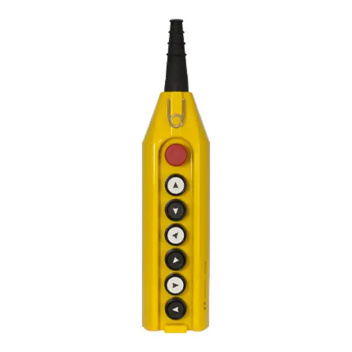 [ASI060PM6S1] Industrial Crane Pendant Station | 6 Button + E-Stop, 16A Rated, IP65/NEMA4X, Shock Proof