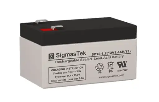 [ASI12V-1.2Ah] 12V Sealed Lead Acid Battery | 1.2Ah | F1 Terminals | 2.04" Tall x 3.78" Length x 1.69" Wide x 2.04" Tall 
