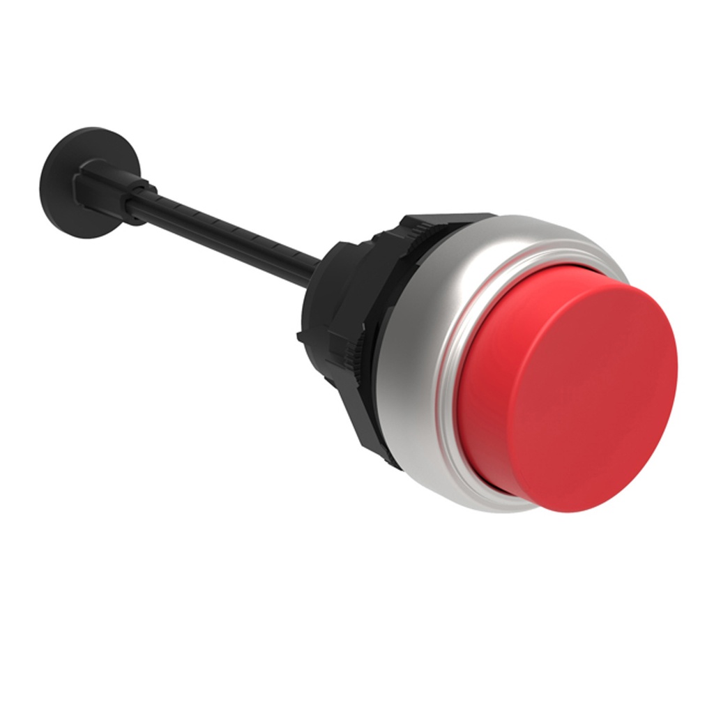 Momentary Reset Push Button, Extended, Red, 0-150mm Shaft | SourceASI.com