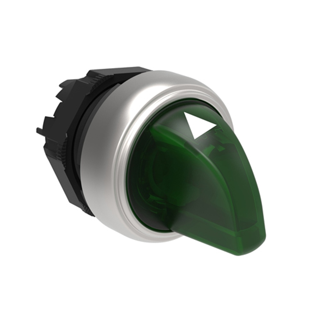 Illuminated 3 Position Selector Switch, Green, Maintained | SourceASI