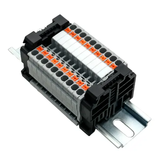 [RAAKUJ62.5-10] 10 Pole DIN Rail Terminal Block Kit | 24-12 AWG | 20A 600V | Push-In Terminals Block | UL Recognized Components & RoHS Compliant | ASI RAAKUJ62.5-10 