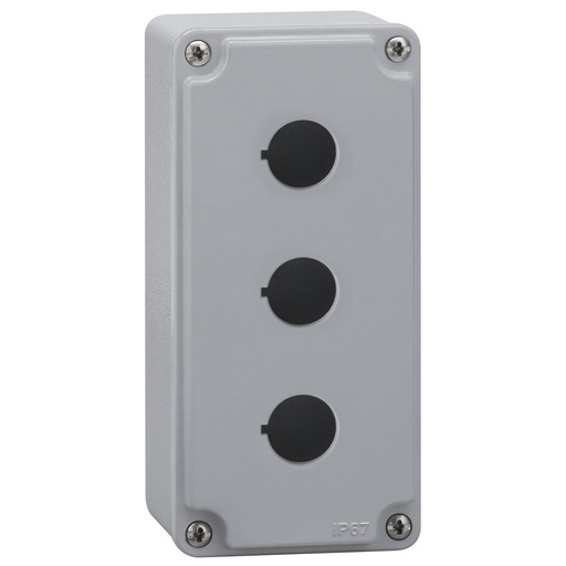 [LPZM3A8] Metal Push Button Enclosure, Push Button Switch Enclosure With 3 Positions, Gray Cover, 22mm Hole, Waterproof  IP67, Nema 4X