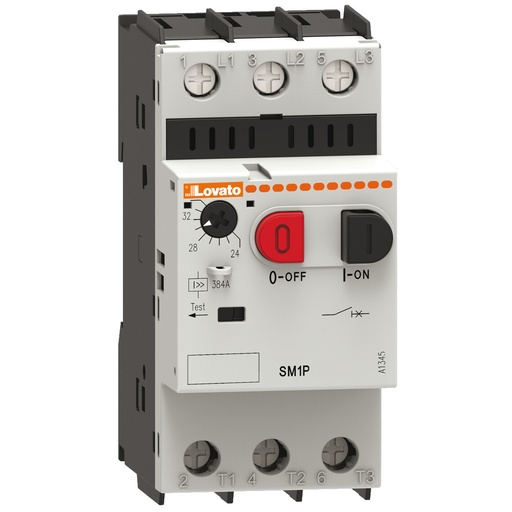 [SM1P0025] Manual Motor Starter, IEC Manual Motor Starter, Push Button, With Overload, 600 Vac, .16 - .25 Amp, UL508 Listed