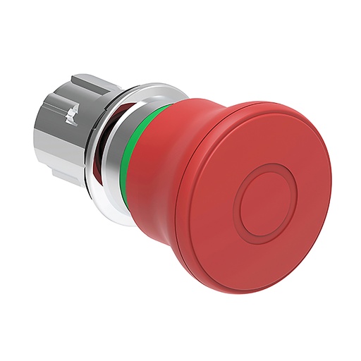[LPSB6744] Mushroom head pushbutton actuator Ø22mm Platinum series metal, latch, pull to release, Ø40mm. For emergency stopping. ISO 13850. Red