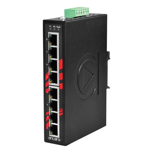 [LNX-800A] 8 Port Industrial Ethernet Switch, Unmanaged 8 Port Ethernet Switch, UL508 Listed